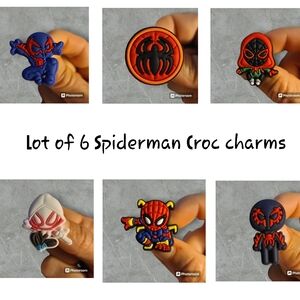 Lot of 6 Rare Brand New Spiderman Croc Charms Spider-Verse